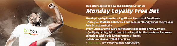 Betboro loyaly monday free bet offer