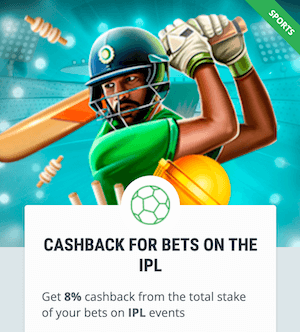 Indian Premier League Cashback on 22bet