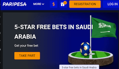 Paripesa Freebet with Saudi Pro League